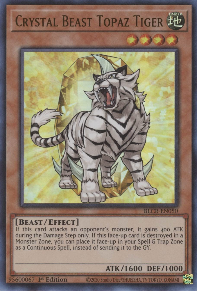 Crystal Beast Topaz Tiger [BLCR-EN050] Ultra Rare | Gaming Infinity