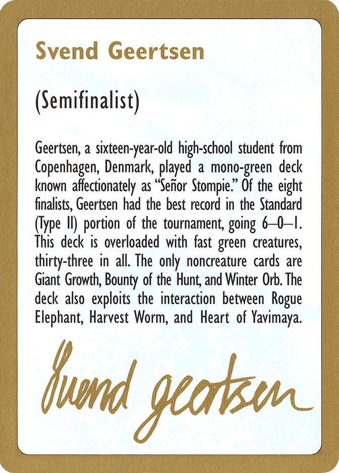 Svend Geertsen Bio [World Championship Decks 1997] | Gaming Infinity