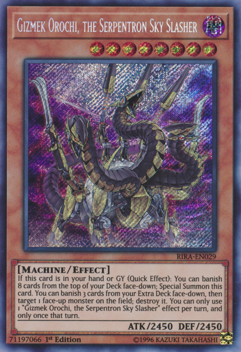 Gizmek Orochi, the Serpentron Sky Slasher [RIRA-EN029] Secret Rare | Gaming Infinity