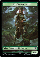 Elf Warrior // Treasure Double Sided Token [The Lord of the Rings: Tales of Middle-Earth Commander Tokens] | Gaming Infinity