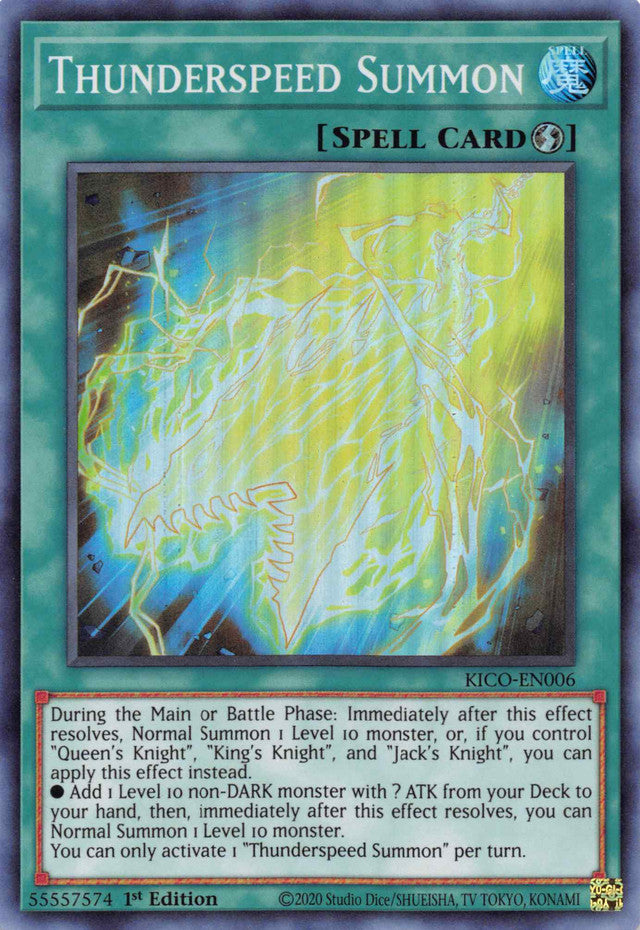 Thunderspeed Summon (Super Rare) [KICO-EN006] Super Rare | Gaming Infinity