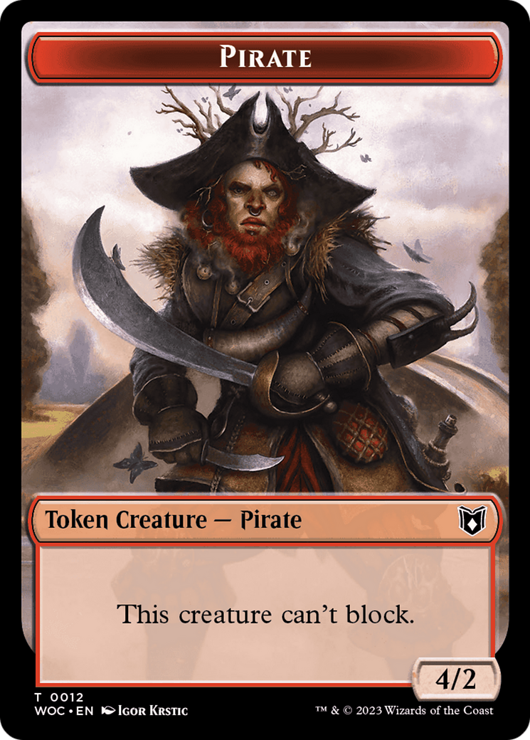 Pirate // Human Soldier Double-Sided Token [Wilds of Eldraine Commander Tokens] | Gaming Infinity