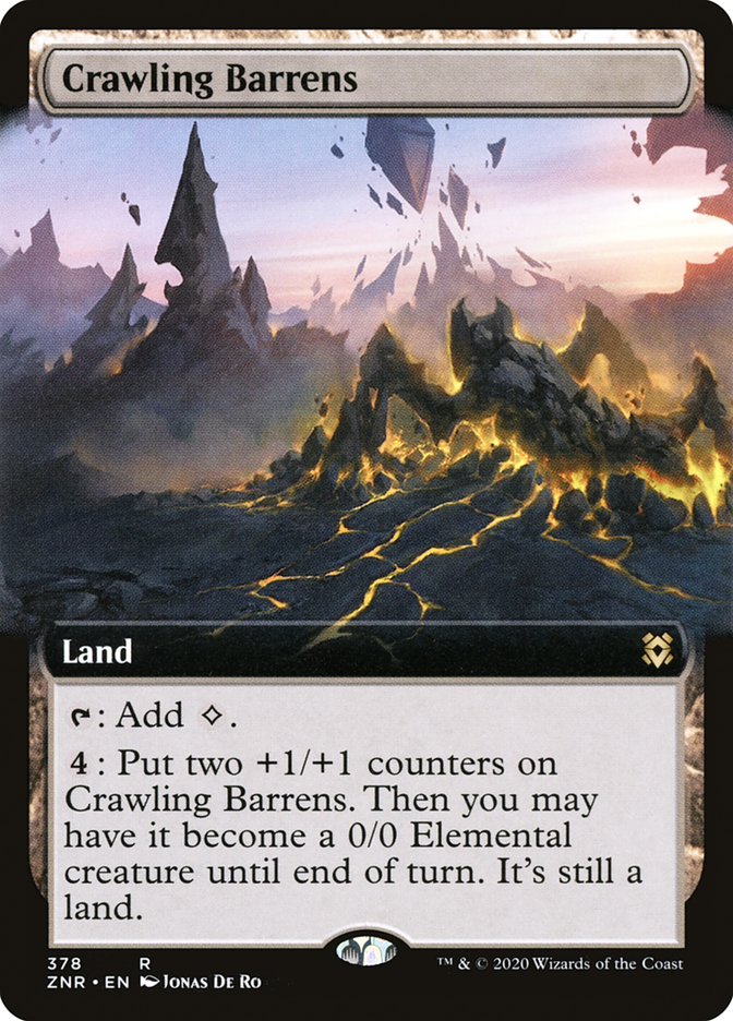 Crawling Barrens (Extended Art) [Zendikar Rising] | Gaming Infinity