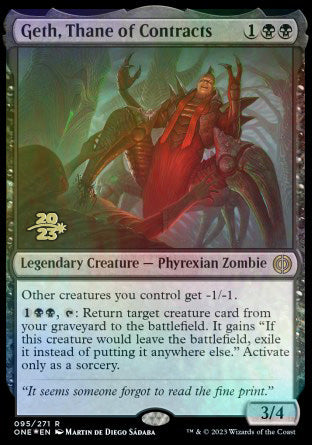 Geth, Thane of Contracts [Phyrexia: All Will Be One Prerelease Promos] | Gaming Infinity