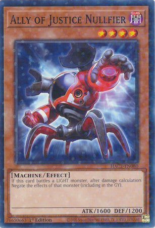 Ally of Justice Nullfier (Duel Terminal) [HAC1-EN080] Common | Gaming Infinity