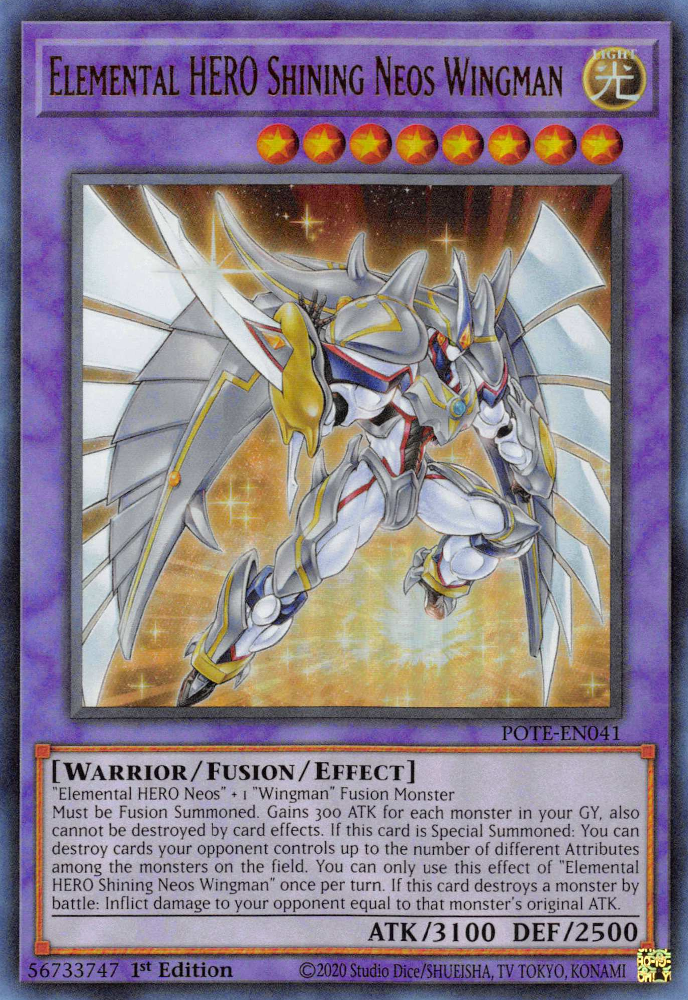 Elemental HERO Shining Neos Wingman [POTE-EN041] Ultra Rare | Gaming Infinity