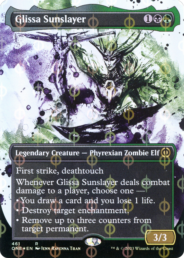 Glissa Sunslayer (Borderless Ichor Step-and-Compleat Foil) [Phyrexia: All Will Be One] | Gaming Infinity