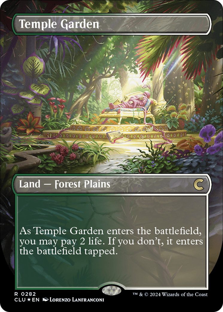 Temple Garden (Borderless) [Ravnica: Clue Edition] | Gaming Infinity