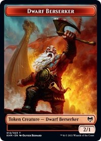 Dwarf Berserker // Emblem - Tibalt, Cosmic Impostor Double-sided Token [Kaldheim Tokens] | Gaming Infinity