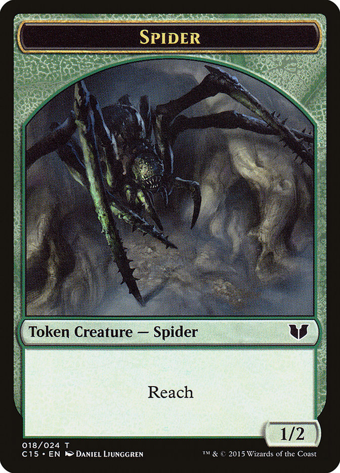 Saproling // Spider Double-Sided Token [Commander 2015 Tokens] | Gaming Infinity