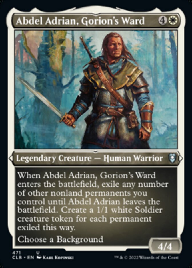 Abdel Adrian, Gorion's Ward (Foil Etched) [Commander Legends: Battle for Baldur's Gate] | Gaming Infinity