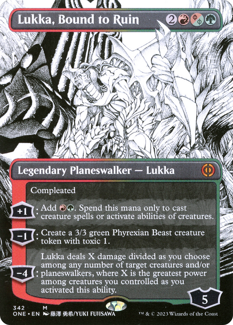 Lukka, Bound to Ruin (Borderless Manga) [Phyrexia: All Will Be One] | Gaming Infinity