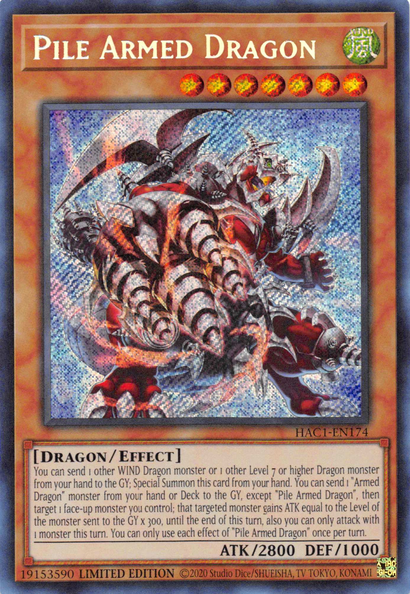 Pile Armed Dragon [HAC1-EN174] Secret Rare | Gaming Infinity