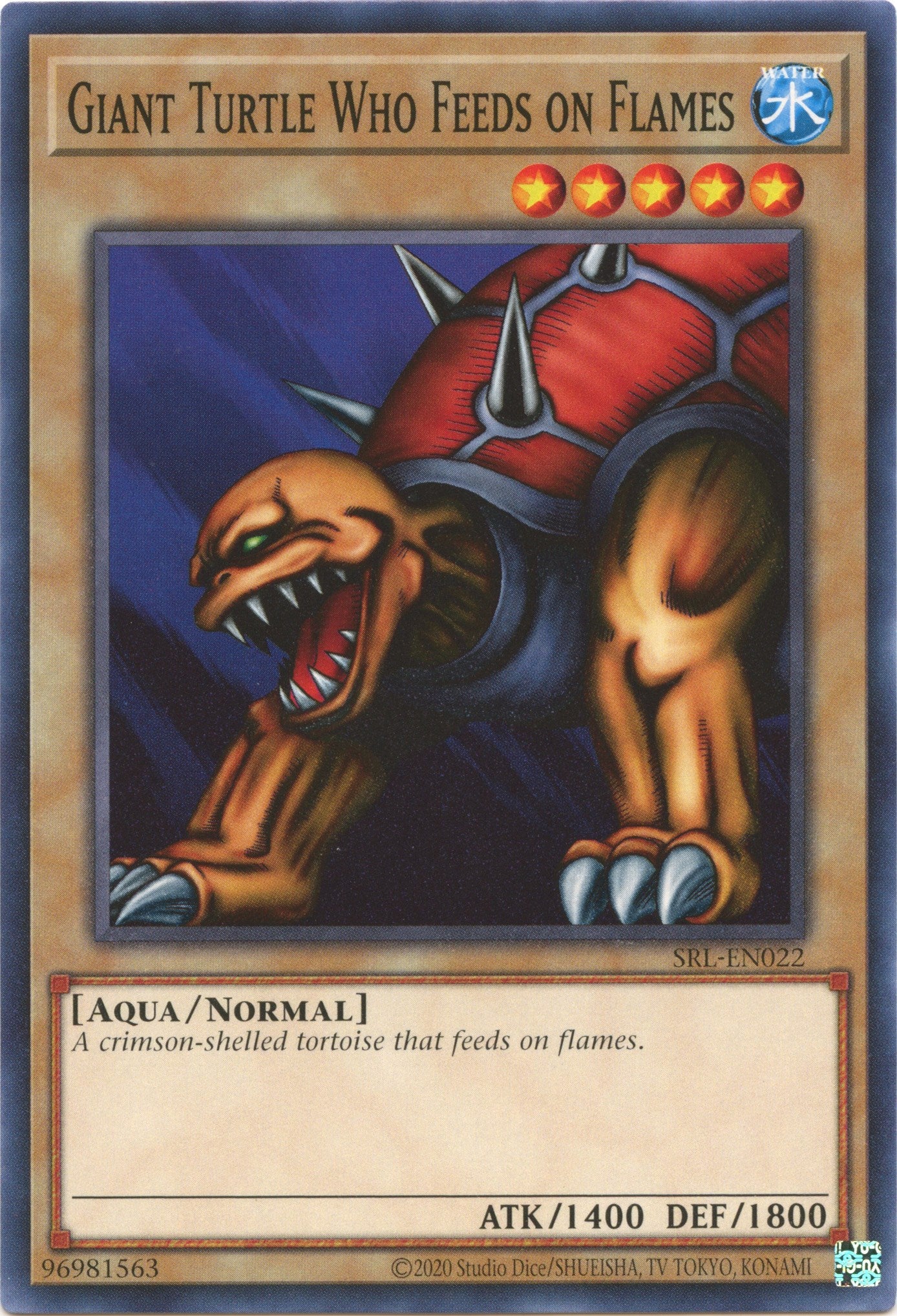 Giant Turtle Who Feeds on Flames (25th Anniversary) [SRL-EN022] Common | Gaming Infinity