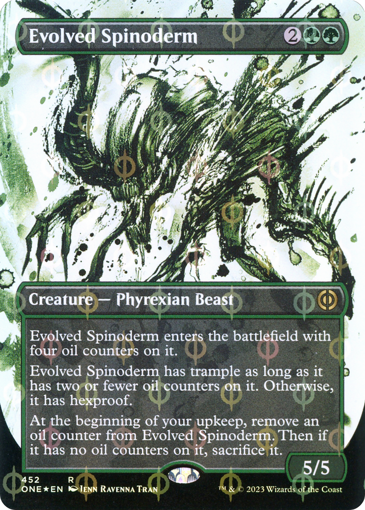 Evolved Spinoderm (Borderless Ichor Step-and-Compleat Foil) [Phyrexia: All Will Be One] | Gaming Infinity