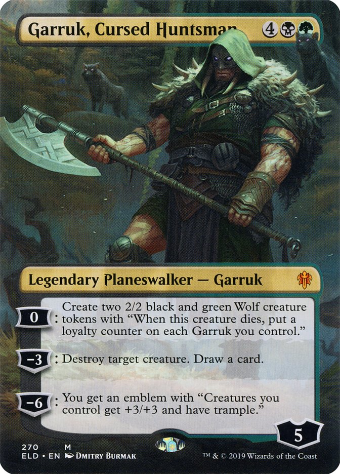 Garruk, Cursed Huntsman (Borderless) [Throne of Eldraine] | Gaming Infinity