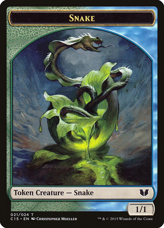 Snake (021) // Saproling Double-Sided Token [Commander 2015 Tokens] | Gaming Infinity