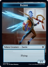 Faerie // Food (15) Double-sided Token [Throne of Eldraine Tokens] | Gaming Infinity