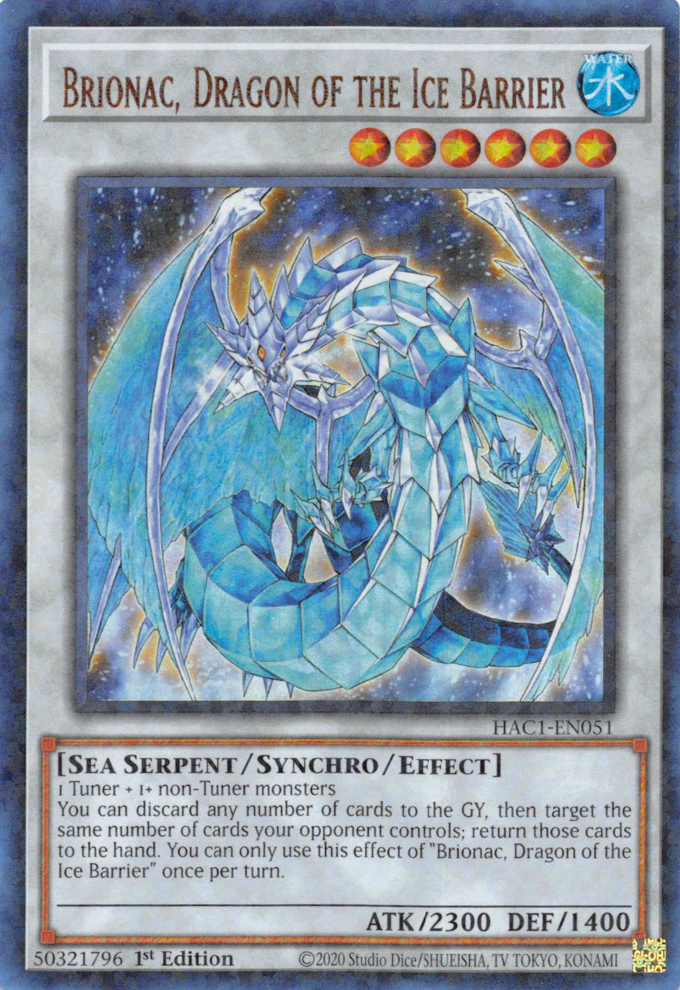 Brionac, Dragon of the Ice Barrier (Duel Terminal) [HAC1-EN051] Parallel Rare | Gaming Infinity