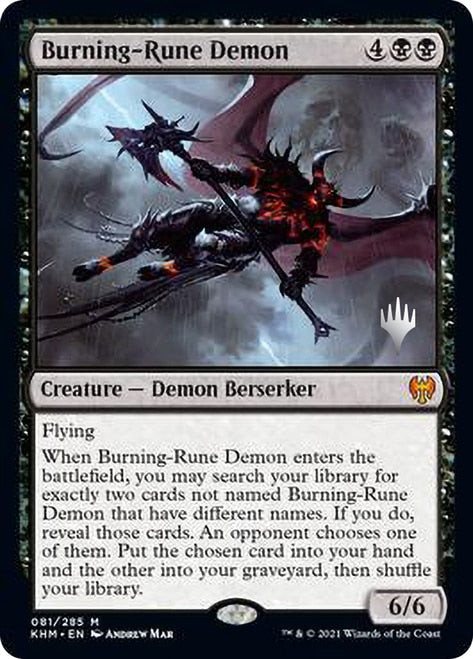 Burning-Rune Demon [Kaldheim Promo Pack] | Gaming Infinity