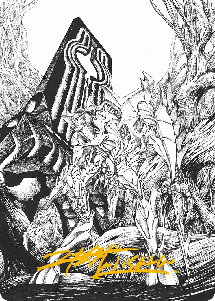 Lukka, Bound to Ruin Art Card (Gold-Stamped Signature) [Phyrexia: All Will Be One Art Series] | Gaming Infinity