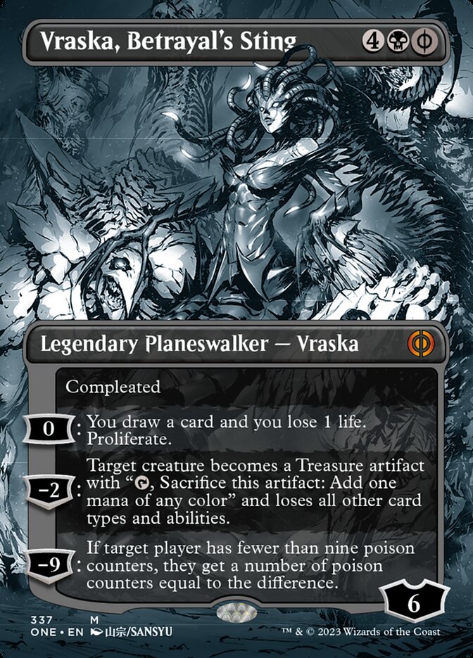 Vraska, Betrayal's Sting (Borderless Manga) [Phyrexia: All Will Be One] | Gaming Infinity