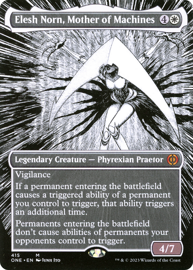 Elesh Norn, Mother of Machines (Borderless Manga) [Phyrexia: All Will Be One] | Gaming Infinity