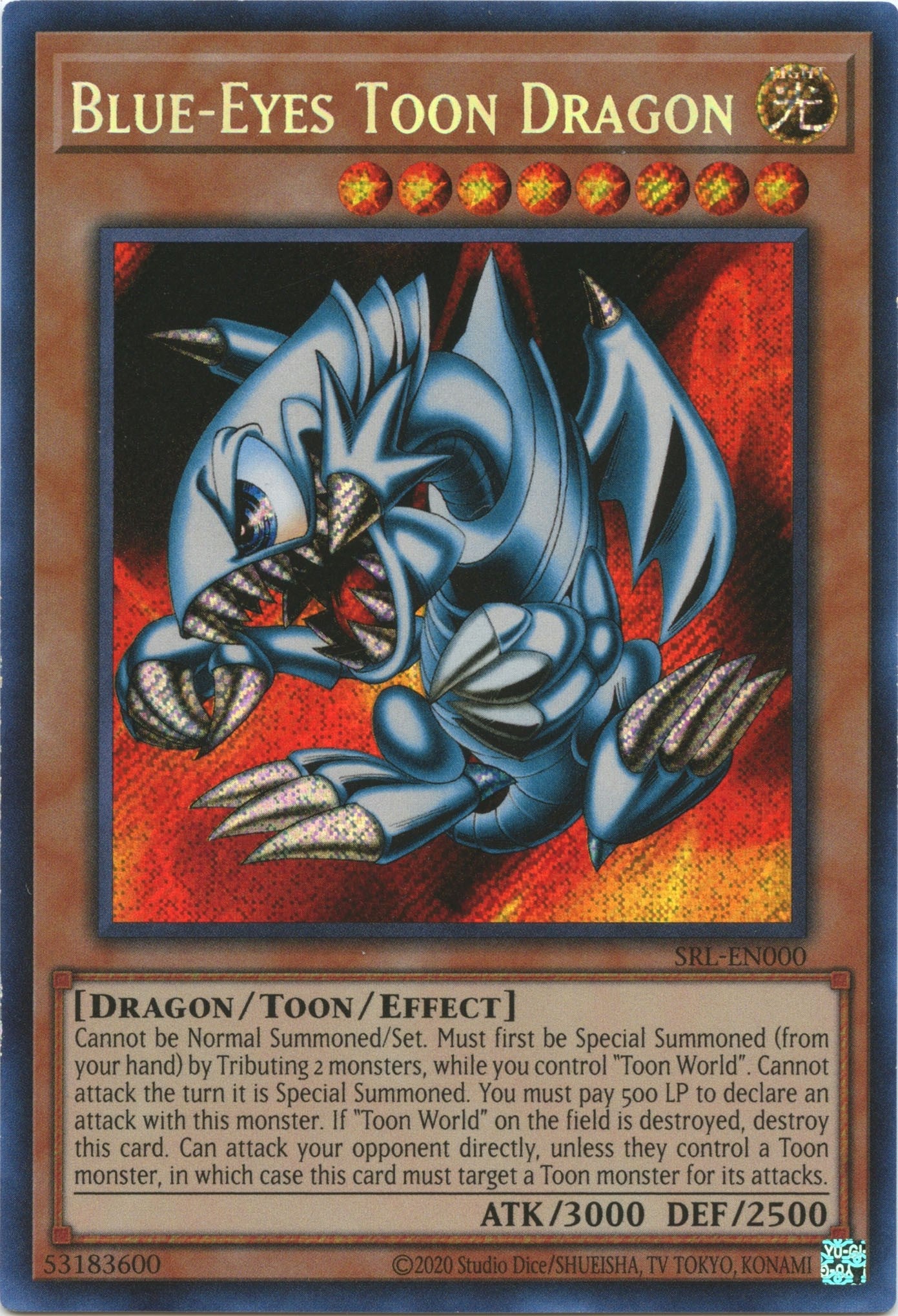 Blue-Eyes Toon Dragon (25th Anniversary) [SRL-EN000] Secret Rare | Gaming Infinity