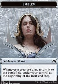 Emblem - Liliana, Defiant Necromancer [Magic Origins Tokens] | Gaming Infinity