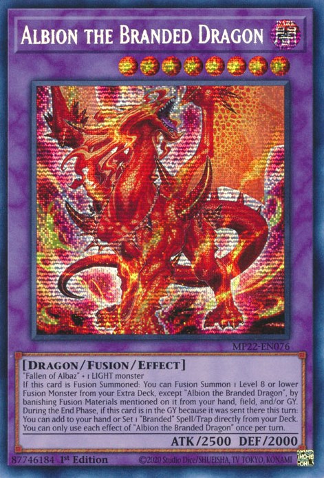 Albion the Branded Dragon [MP22-EN076] Prismatic Secret Rare | Gaming Infinity