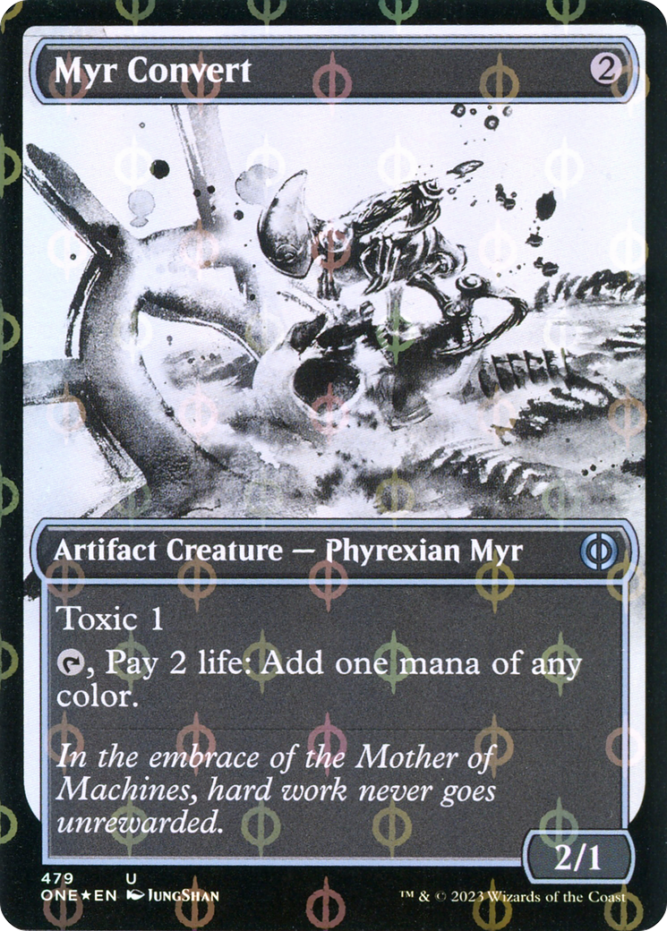 Myr Convert (Showcase Ichor Step-and-Compleat Foil) [Phyrexia: All Will Be One] | Gaming Infinity