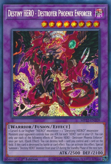 Destiny HERO - Destroyer Phoenix Enforcer [MP22-EN209] Prismatic Secret Rare | Gaming Infinity