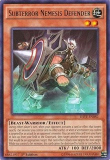 Subterror Nemesis Defender [Raging Tempest] [RATE-EN082] | Gaming Infinity