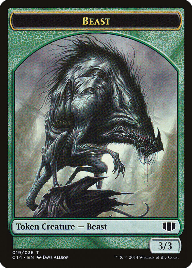 Elemental // Beast (019/036) Double-sided Token [Commander 2014 Tokens] | Gaming Infinity