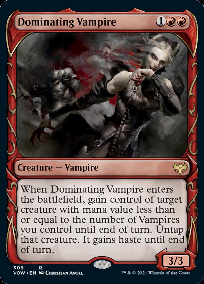 Dominating Vampire (Showcase Fang Frame) [Innistrad: Crimson Vow] | Gaming Infinity