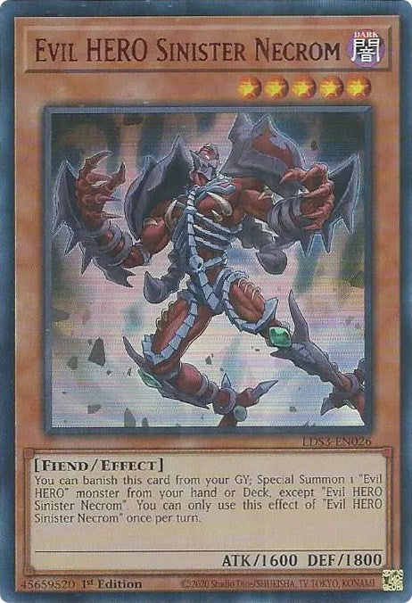 Evil HERO Sinister Necrom (Red) [LDS3-EN026] Ultra Rare | Gaming Infinity