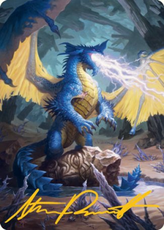 Blue Dragon Art Card (Gold-Stamped Signature) [Dungeons & Dragons: Adventures in the Forgotten Realms Art Series] | Gaming Infinity