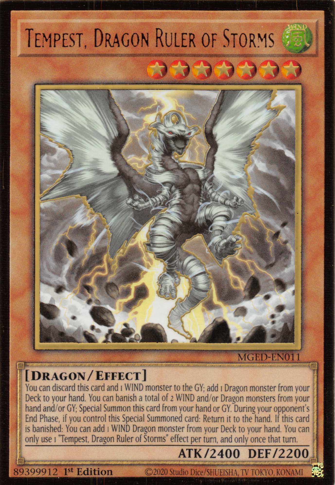 Tempest, Dragon Ruler of Storms [MGED-EN011] Gold Rare | Gaming Infinity