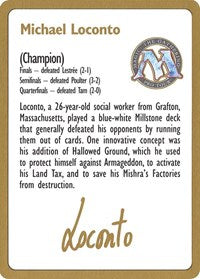 1996 Michael Loconto Biography Card [World Championship Decks] | Gaming Infinity