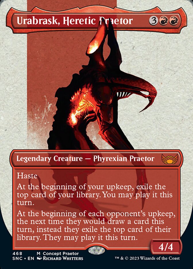 Urabrask, Heretic Praetor (Borderless Concept Praetors) [Phyrexia: All Will Be One] | Gaming Infinity