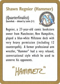 1996 Shawn "Hammer" Regnier Biography Card [World Championship Decks] | Gaming Infinity