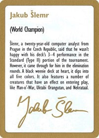 1997 Jakub Slemr Biography Card [World Championship Decks] | Gaming Infinity