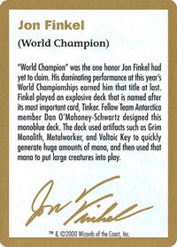 2000 Jon Finkel Biography Card [World Championship Decks] | Gaming Infinity