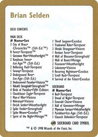 1998 Brian Selden Decklist Card [World Championship Decks] | Gaming Infinity