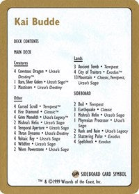 1999 Kai Budde Decklist Card [World Championship Decks] | Gaming Infinity