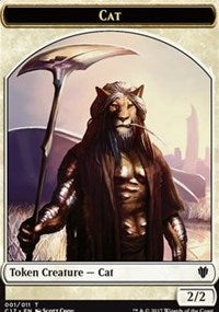 Cat (001) // Cat Warrior (008) Double-sided Token [Commander 2017 Tokens] | Gaming Infinity