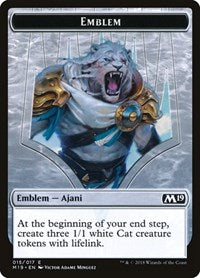 Emblem - Ajani, Adversary of Tyrants [Core Set 2019 Tokens] | Gaming Infinity