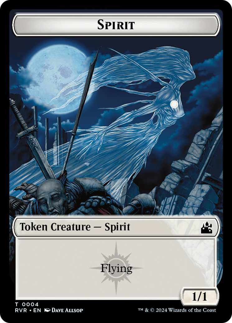 Spirit (0018) // Spirit (0004) Double-Sided Token [Ravnica Remastered Tokens] | Gaming Infinity