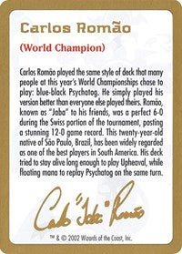 2002 Carlos Romao Biography Card [World Championship Decks] | Gaming Infinity