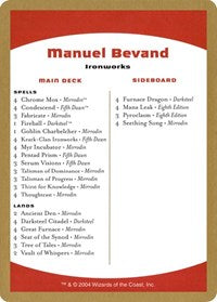 2004 Manuel Bevand Decklist Card [World Championship Decks] | Gaming Infinity